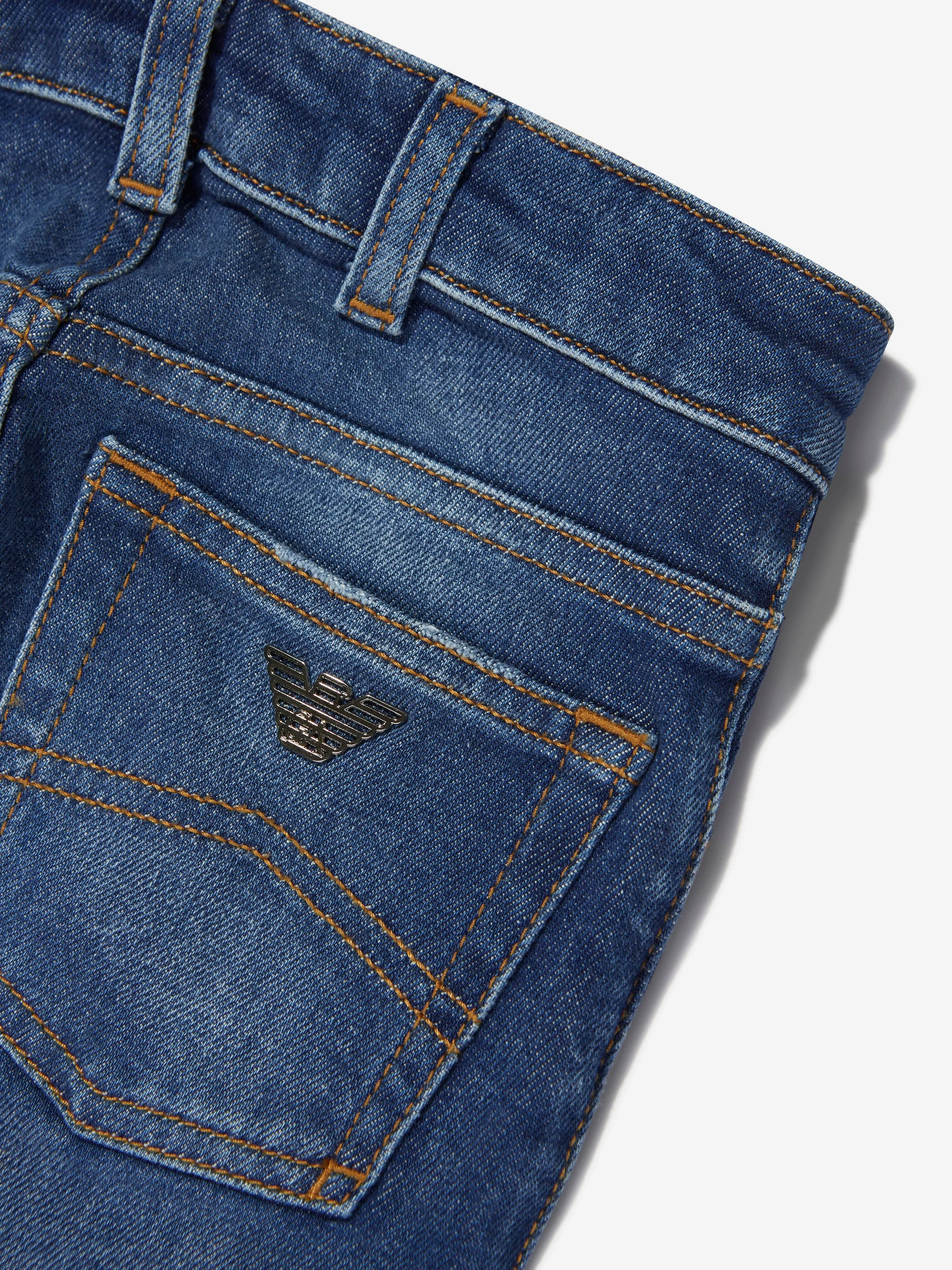 Emporio Armani Boys Denim Jeans In Blue