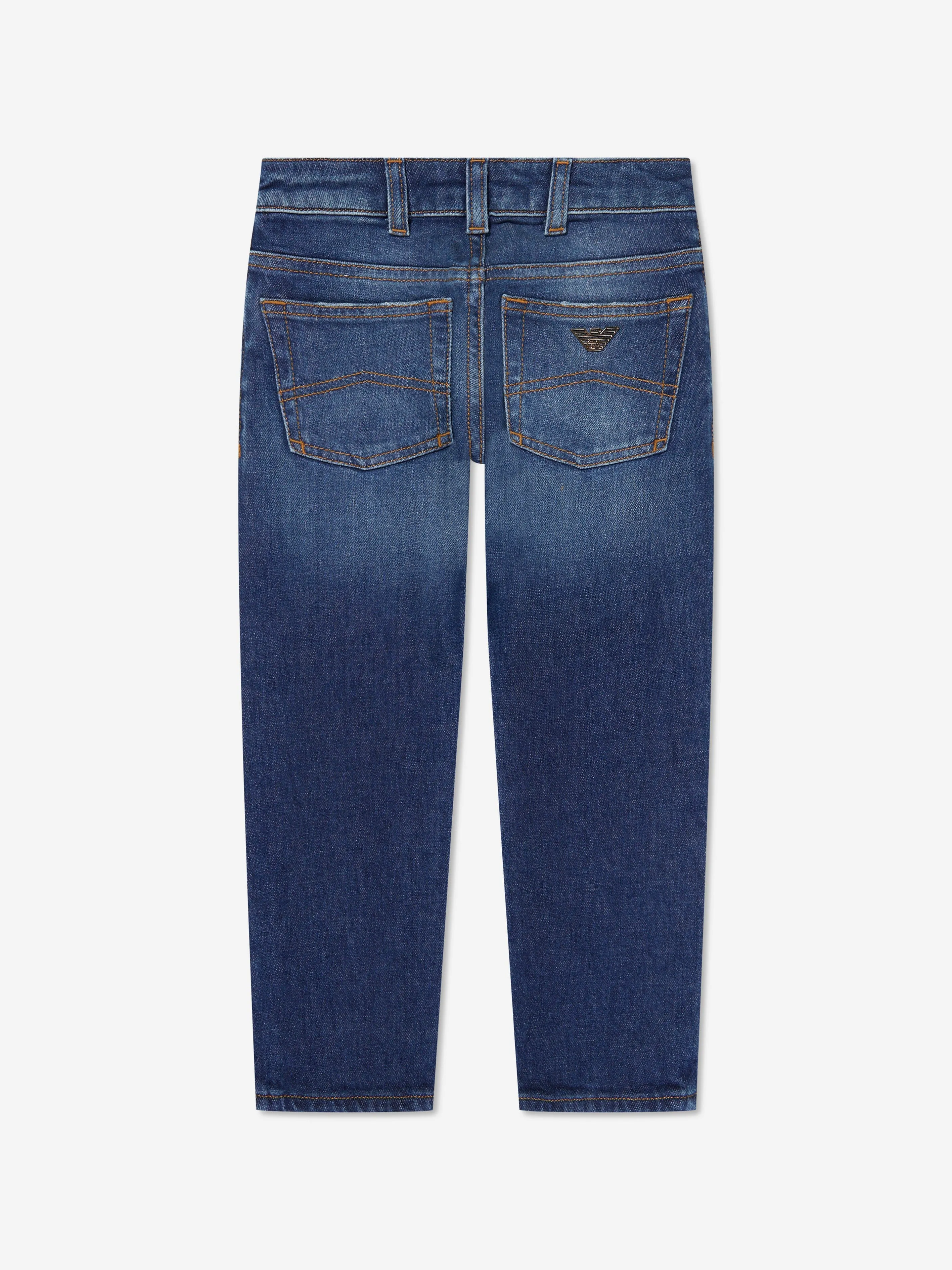 Emporio Armani Boys Denim Jeans In Blue