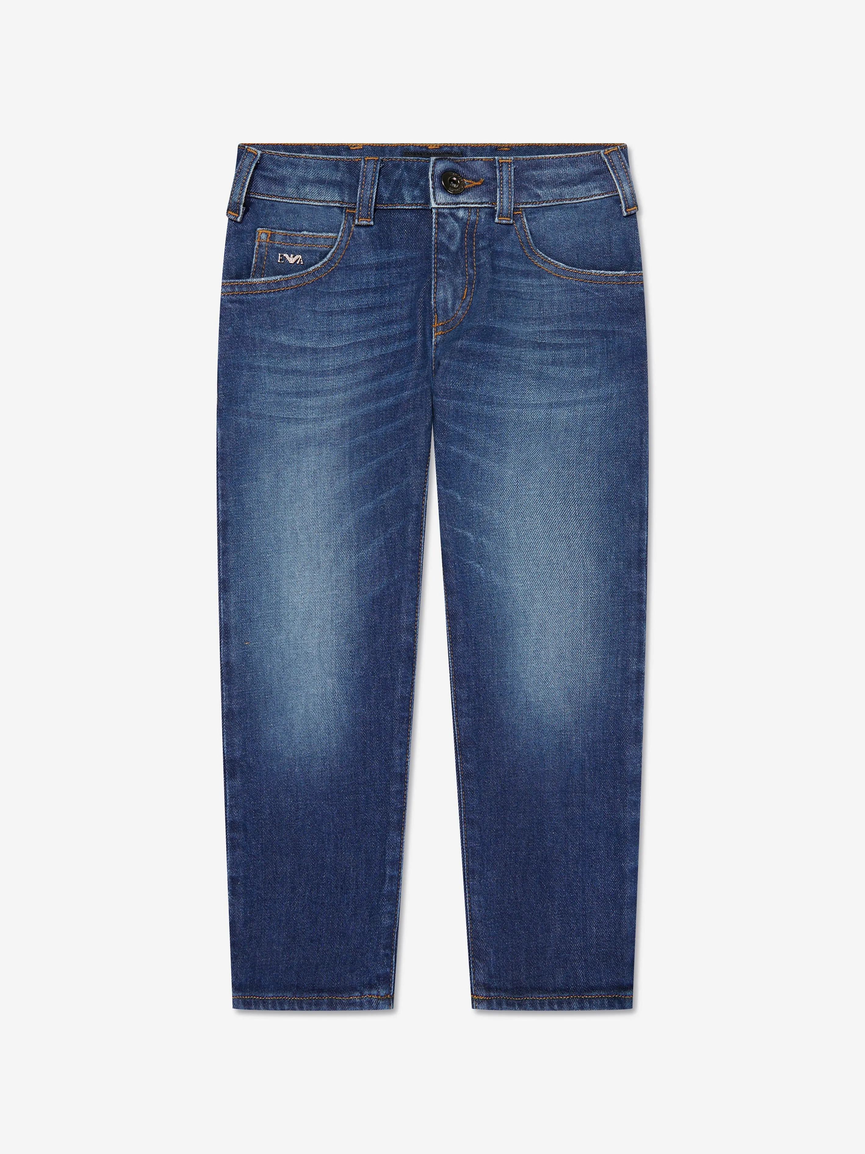 Emporio Armani Boys Denim Jeans In Blue