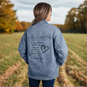 Encouragement in Denim: 'You Are Amazing' Jean Jacket