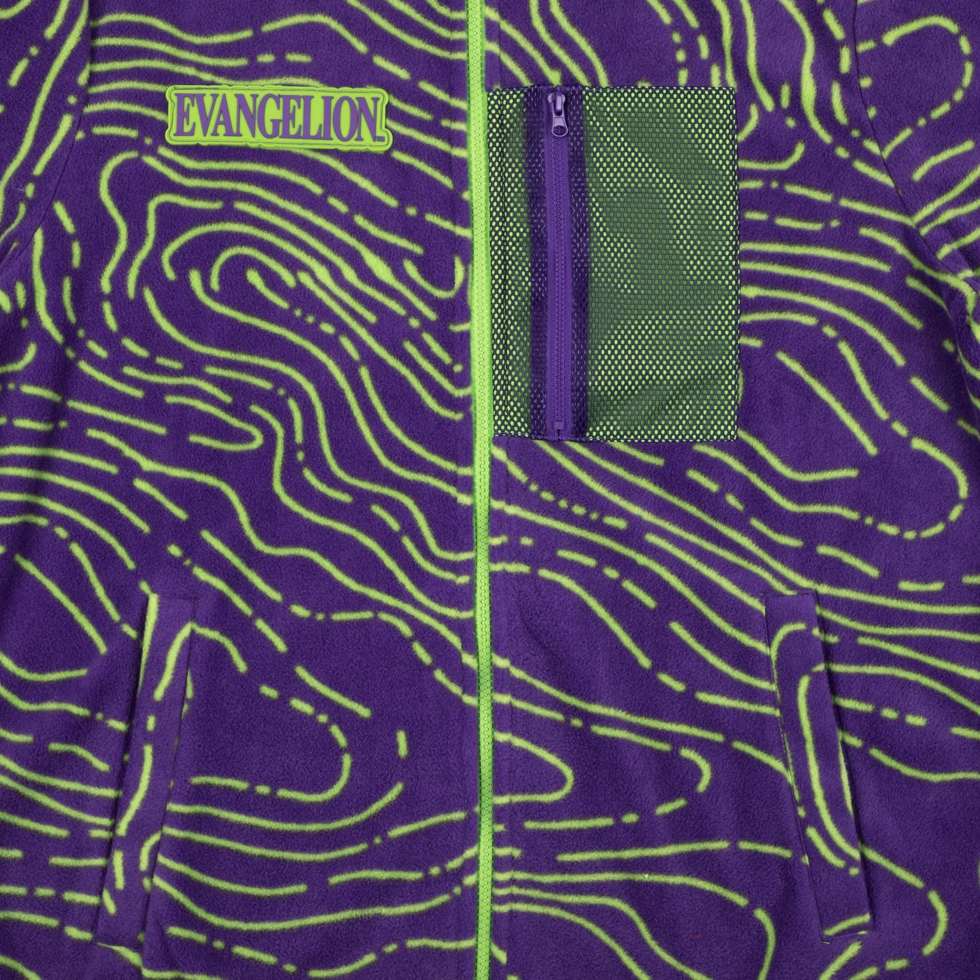 Eva Unit-01 Topography Pattern Purple Polar Fleece