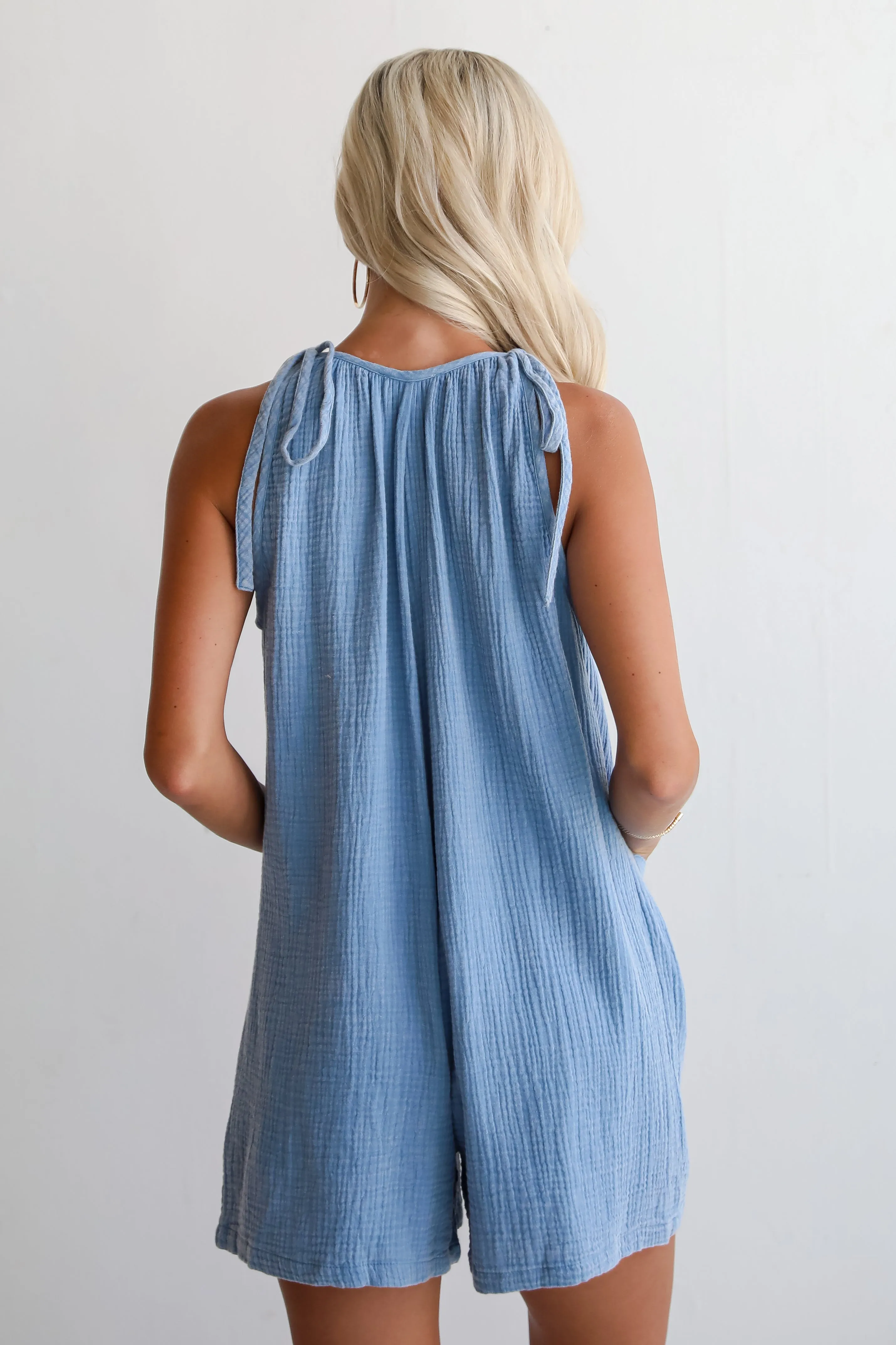 FINAL SALE - Essential Aspect Denim Linen Romper