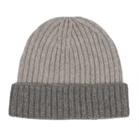 Fisherman Knit 8ply Cashmere Hat - Grey Flannel