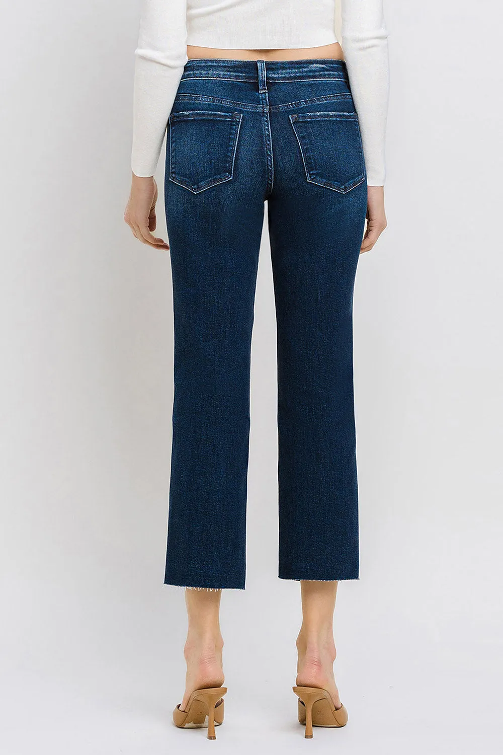 Flying Monkey - Mid Rise Cropped Straight Jeans - BY4499A