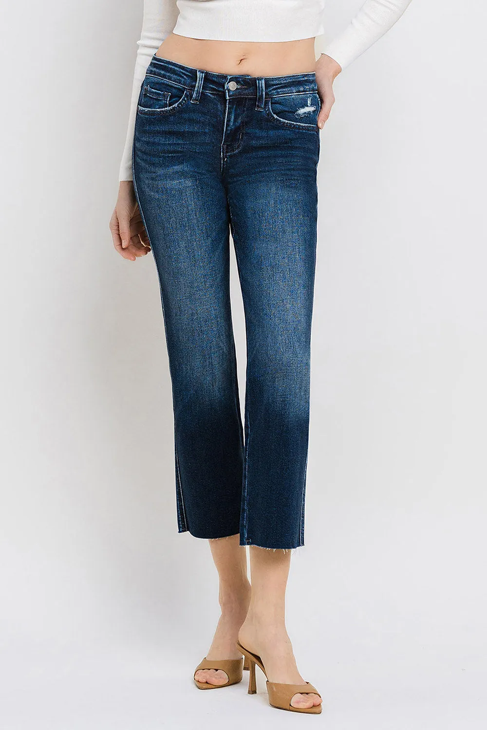 Flying Monkey - Mid Rise Cropped Straight Jeans - BY4499A