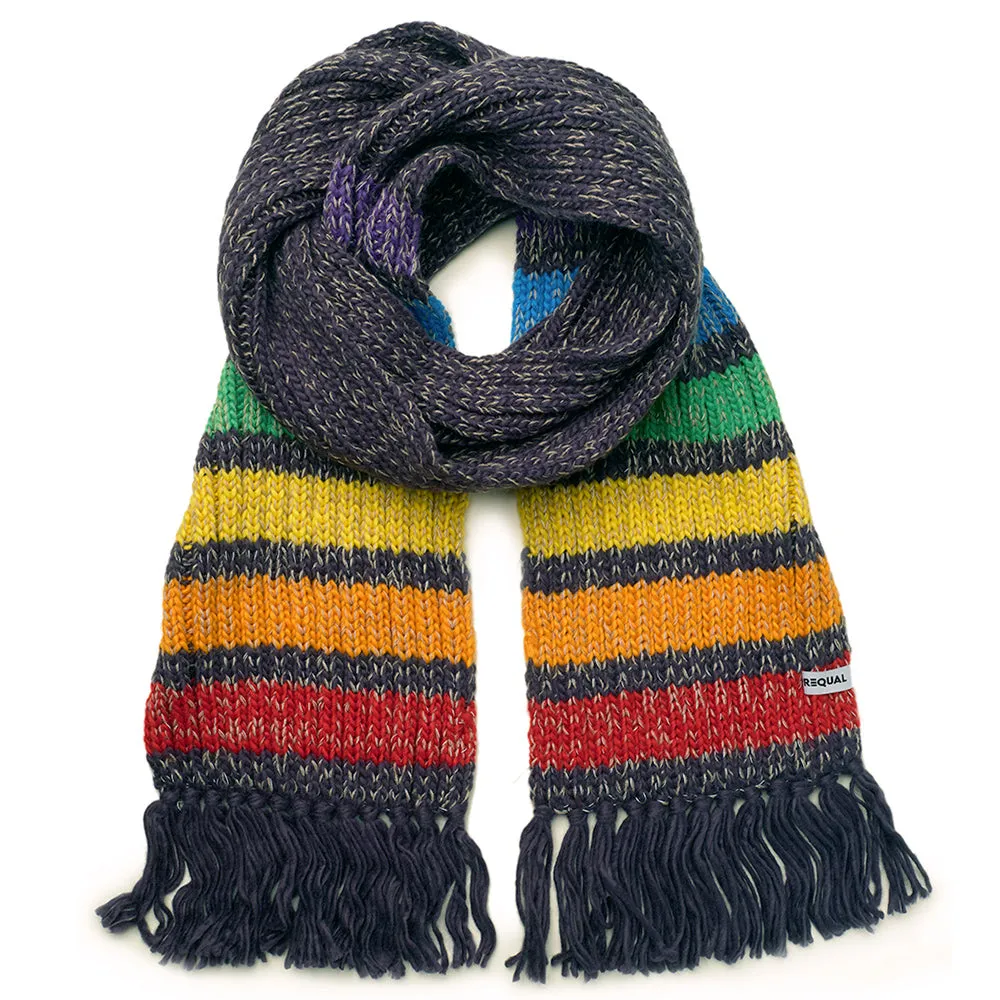 Gay Pride Rainbow Luxury Jumbo Reflective Scarf - Midnight Blue