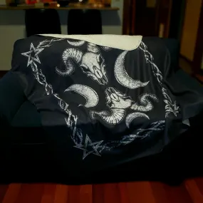 Goat Skull Fleece Sherpa Blanket