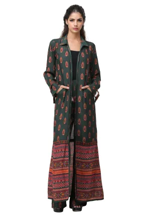 Green Printed Pant Suit