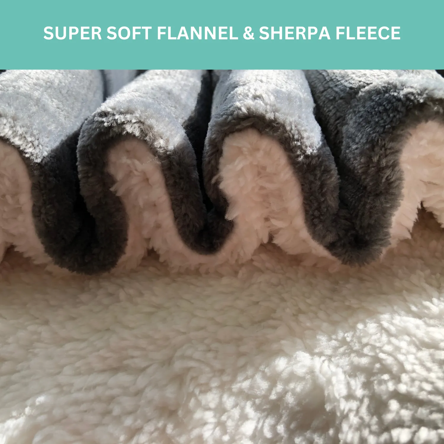 Grey Flannel Sherpa Heated Throw INTELI-TEMP