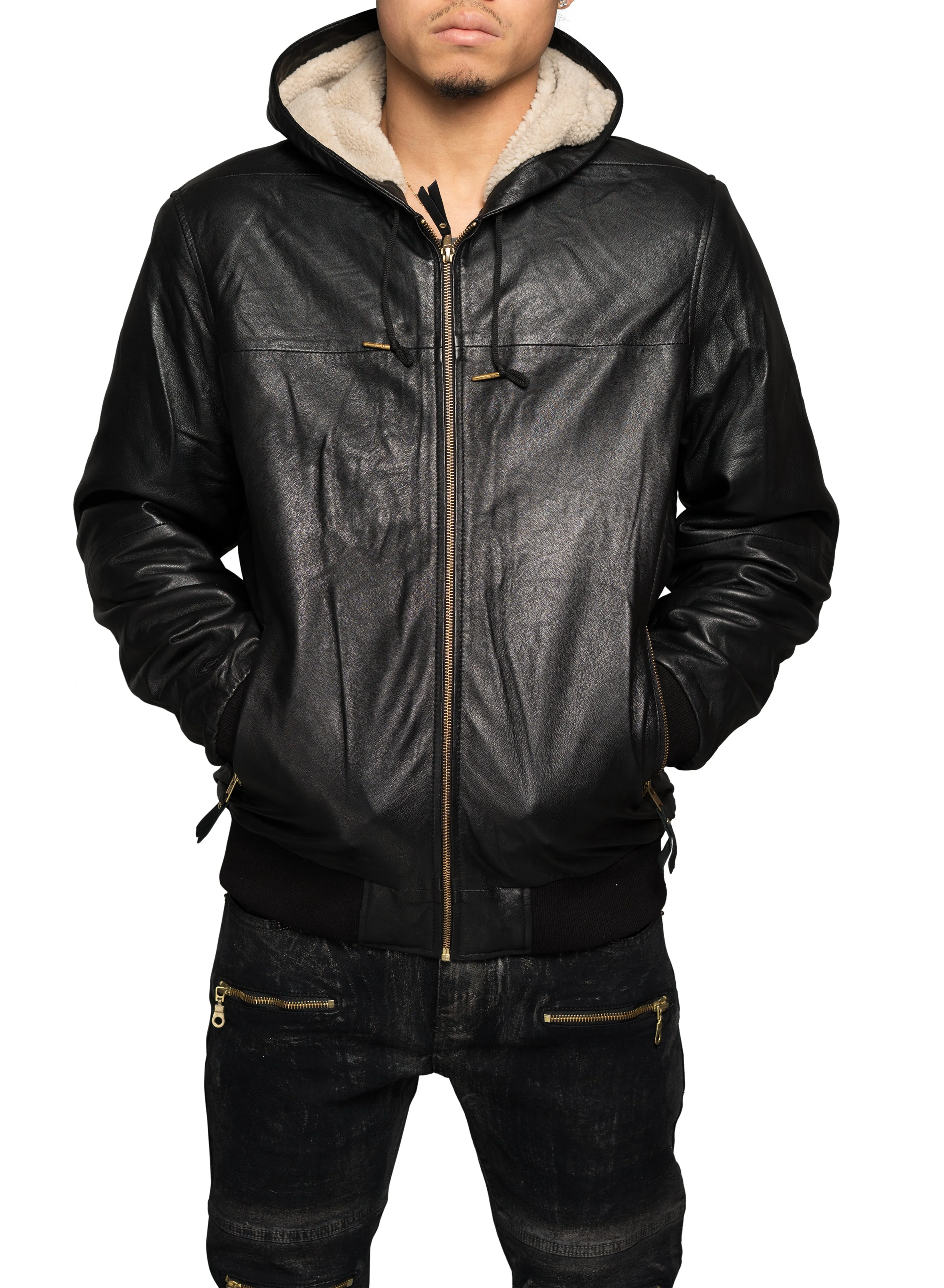 Gully Klassics Sherpa Lined Lambskin Leather Jacket