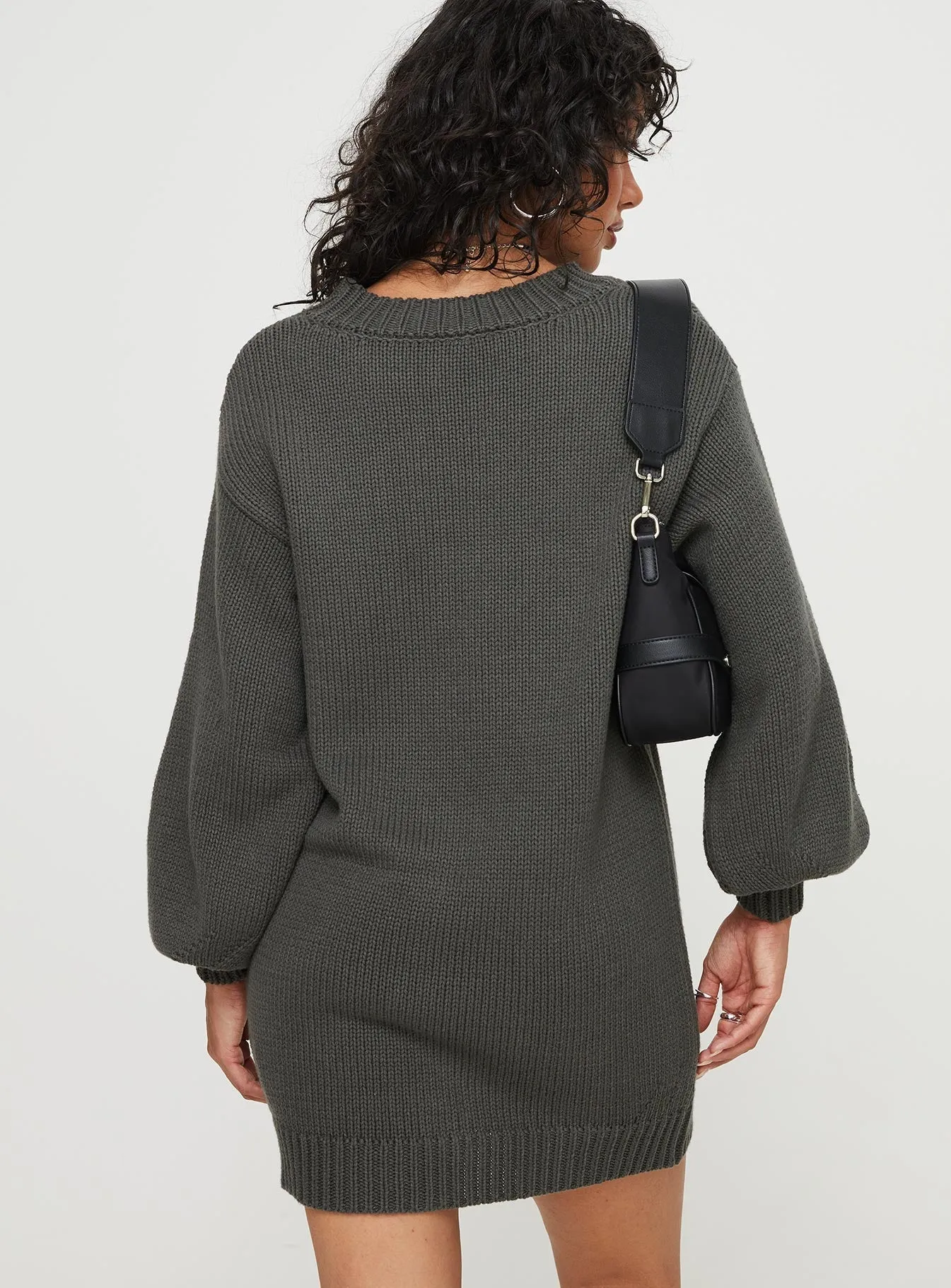 Harmony Knit Mini Dress Charcoal