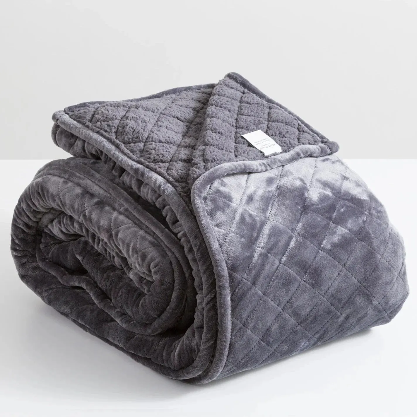 Heston Sherpa Ultra Soft Velvet Blanket GRAPHITE by Renee Taylor