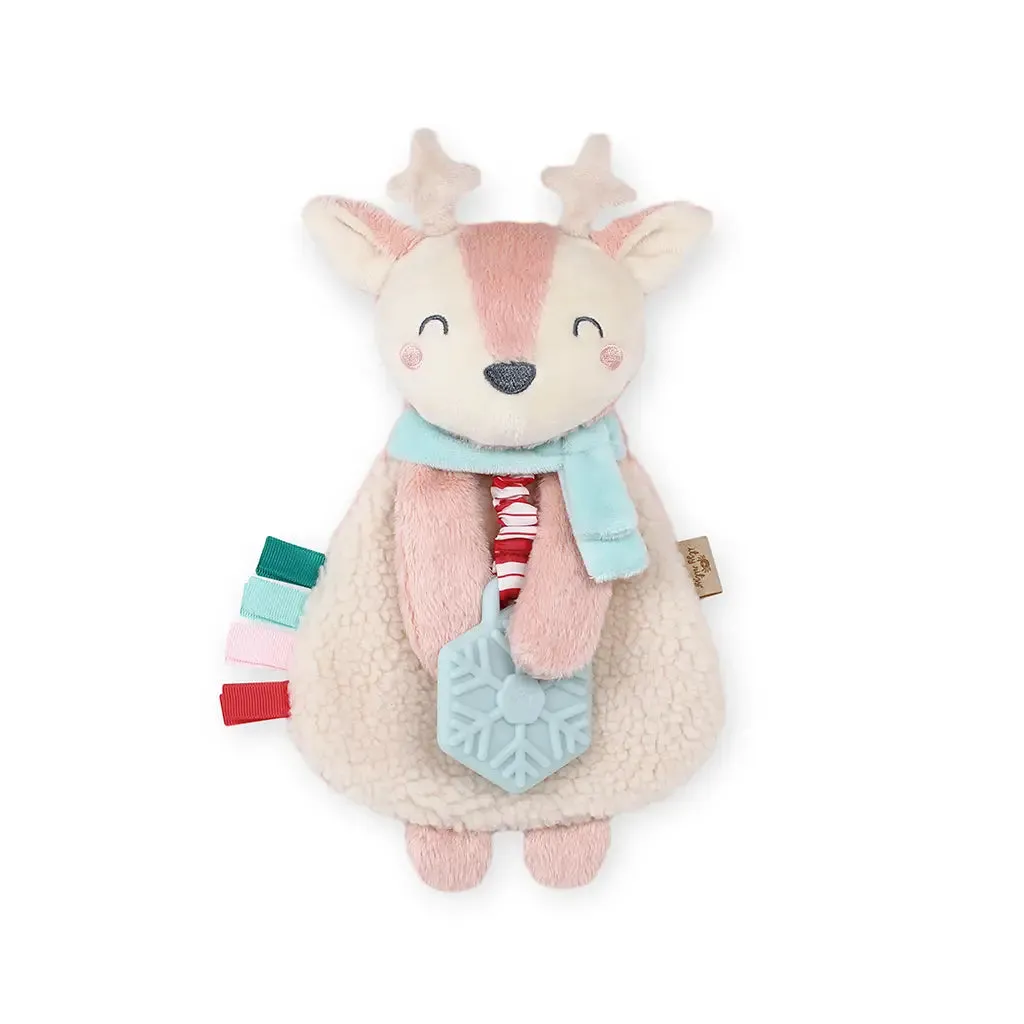 Itzy Ritzy Itzy Lovey™ Holiday Pink Reindeer Plush   Teether Toy