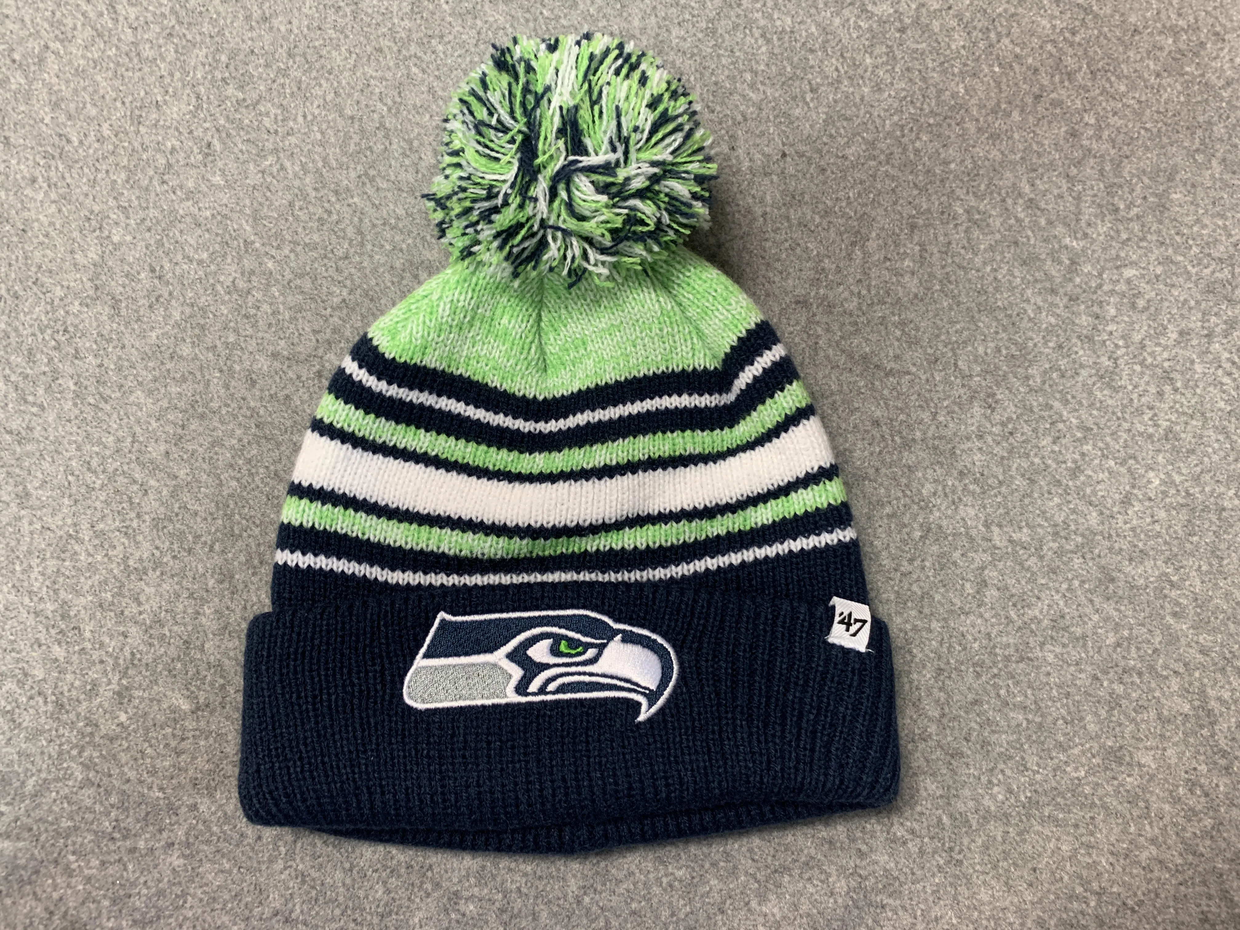 Kids Striped Seattle Seahawks Beanie