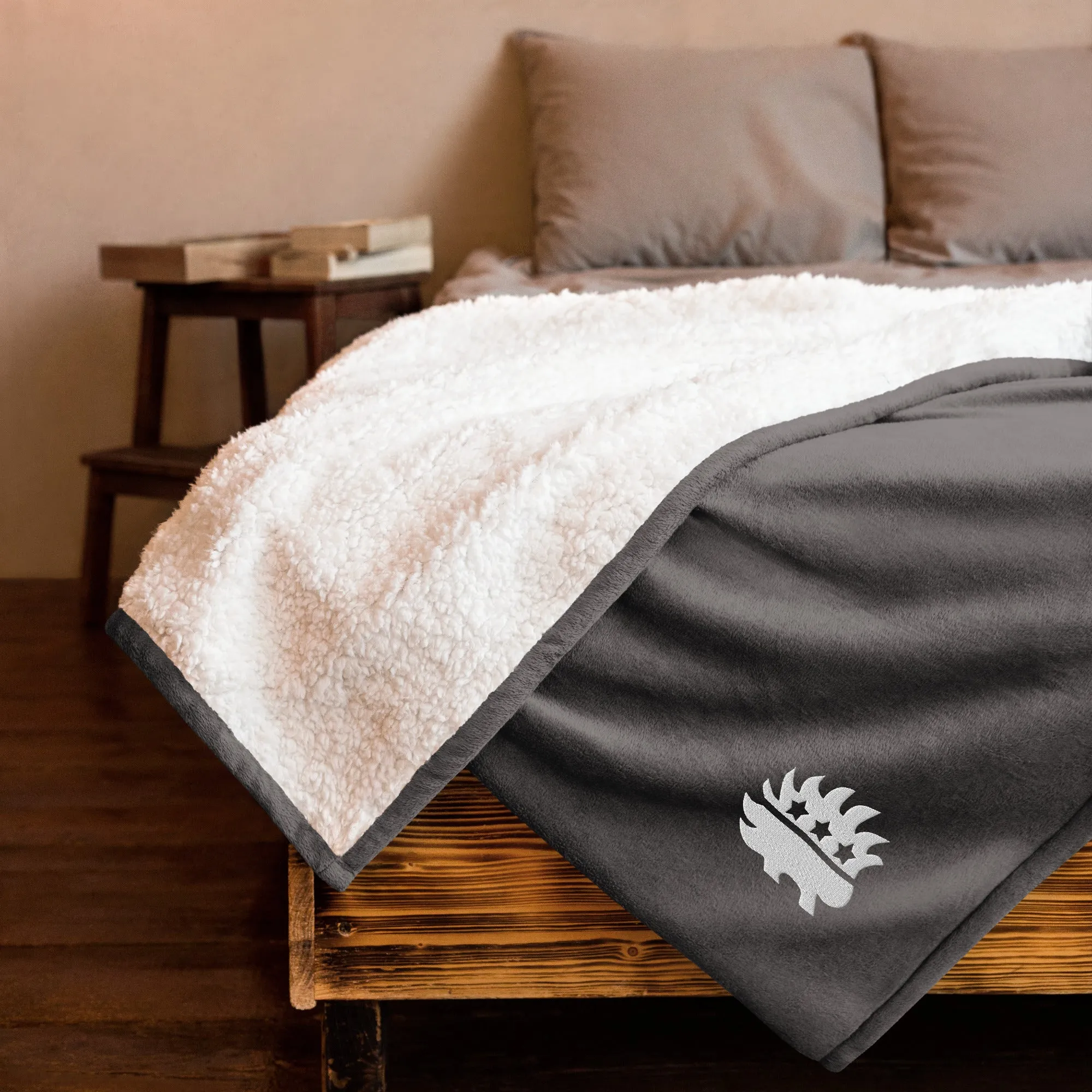 Libertarian Party Porcupine Embroidered Premium sherpa blanket