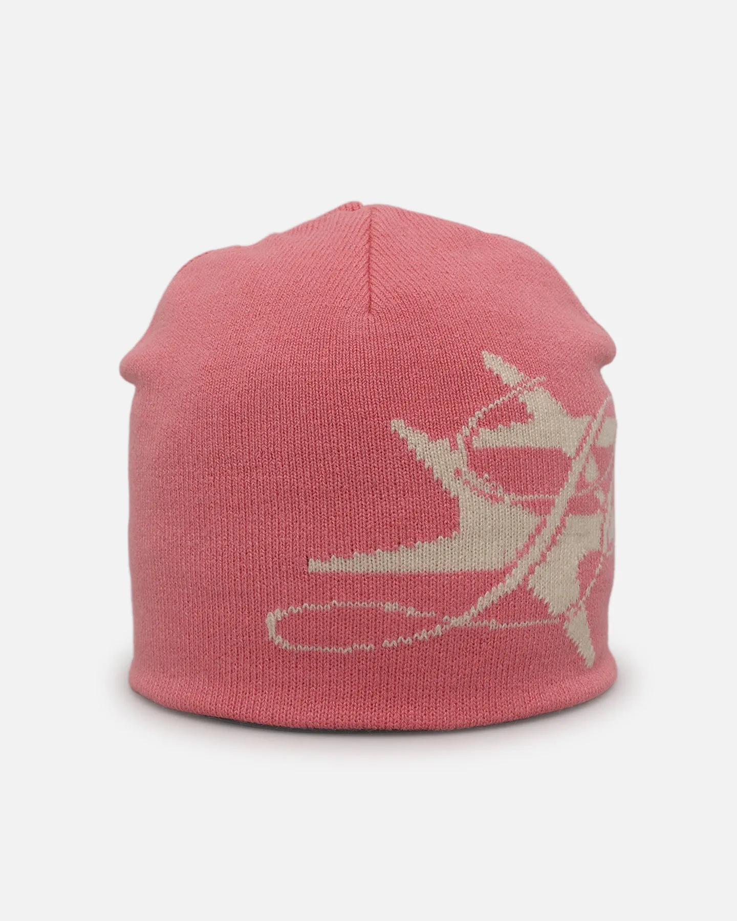 Loiter Hybrid Skull Knit Beanie Pink