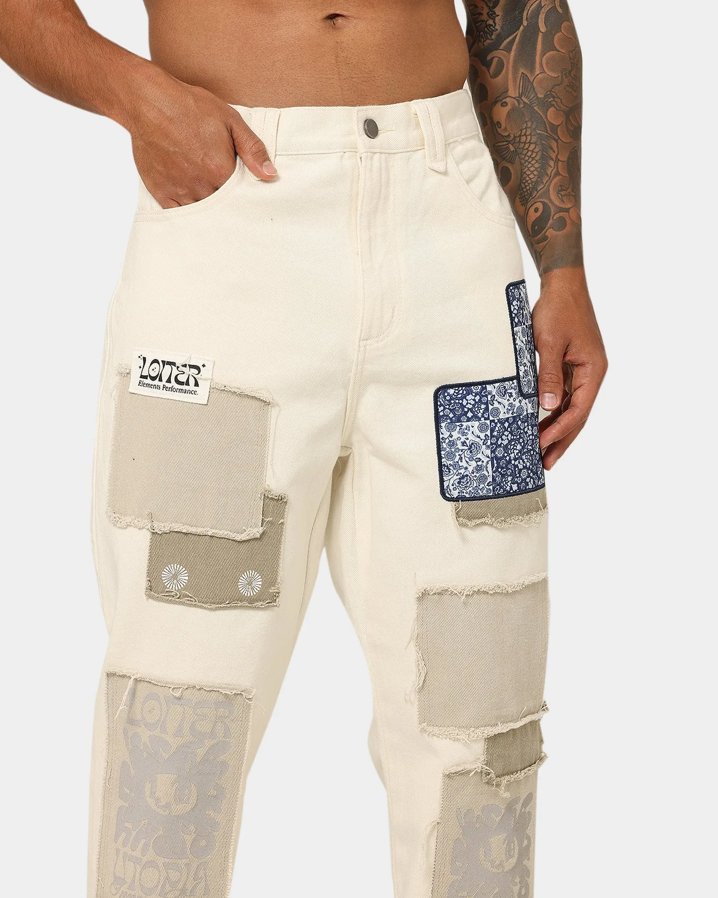 Loiter Utopia Patchwork Jeans Ecru