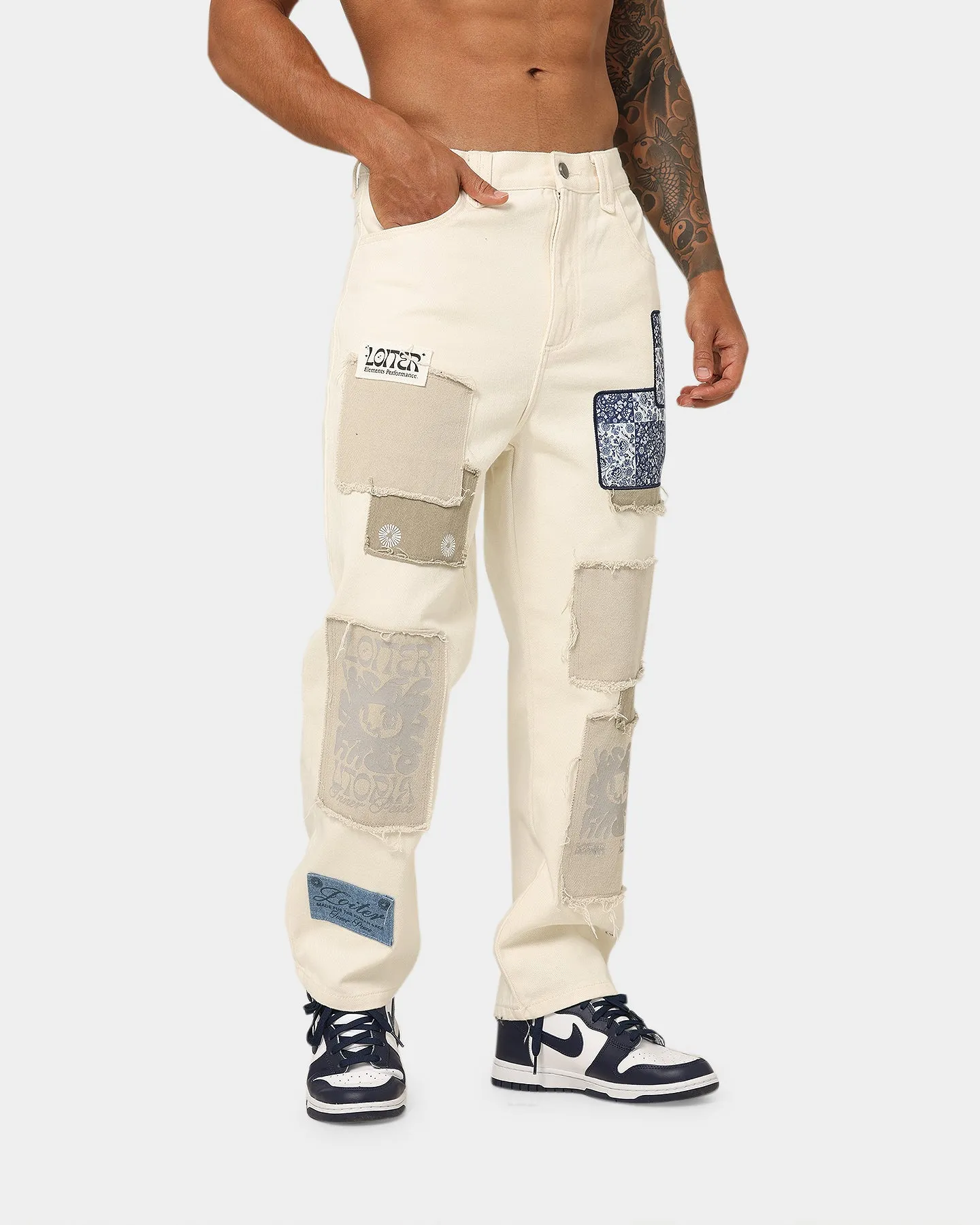 Loiter Utopia Patchwork Jeans Ecru