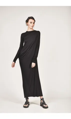 Long Asymmetric Draped Dress