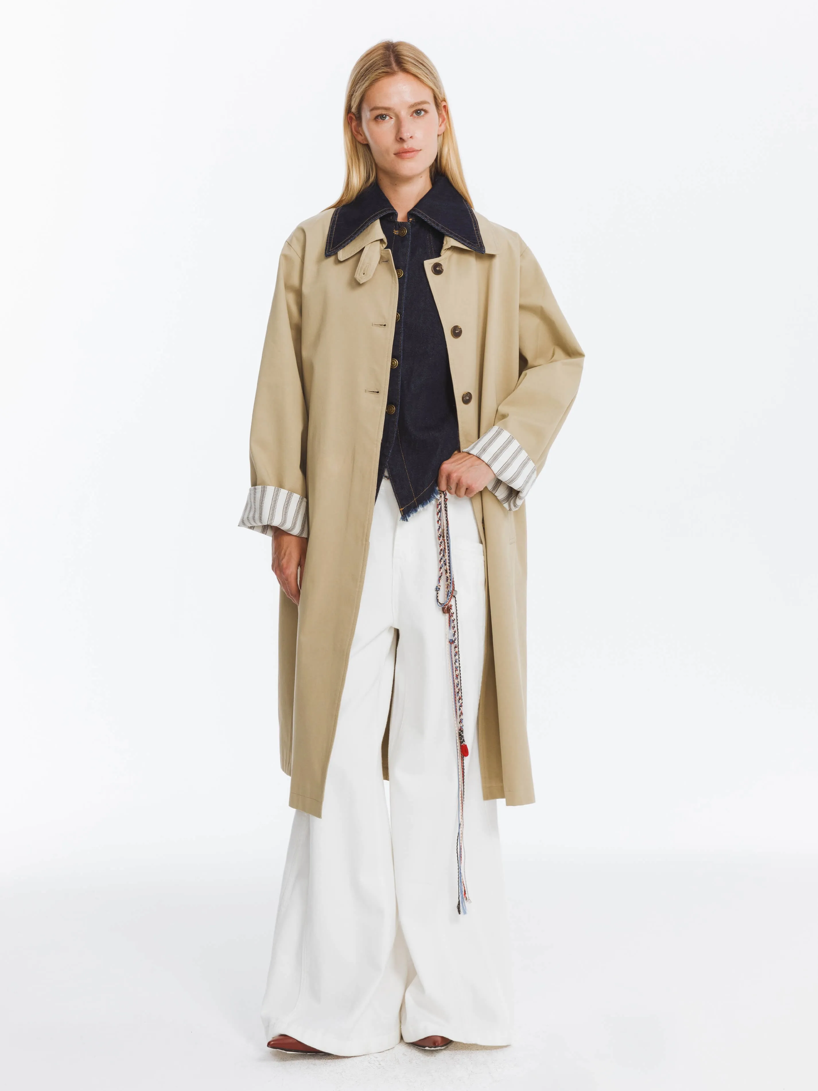 Macintosh Trench Coat with Striped Lining