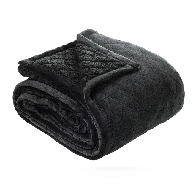 Mansfield Velvet Blanket Range Charcoal