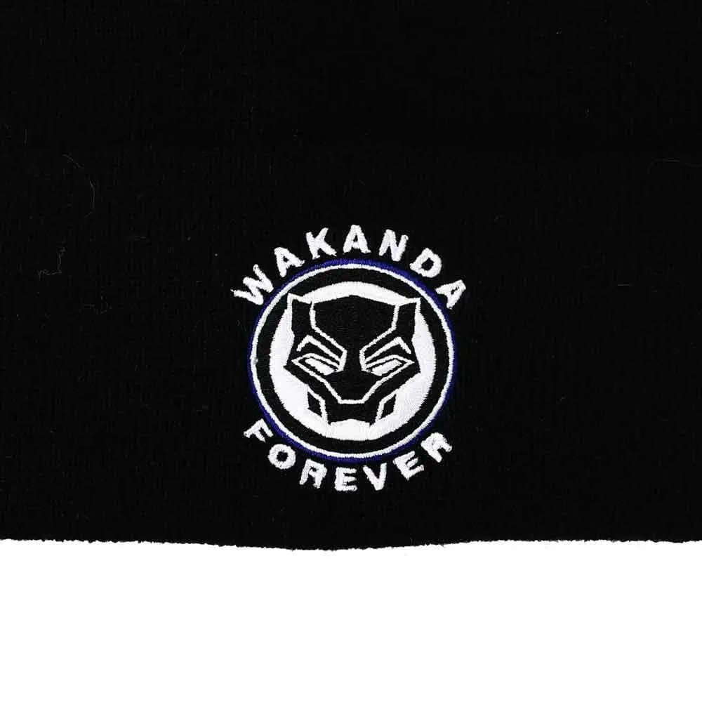 Marvel: Black Panther - "Wakanda Forever" Cuff Beanie Hat (Black) - Bioworld