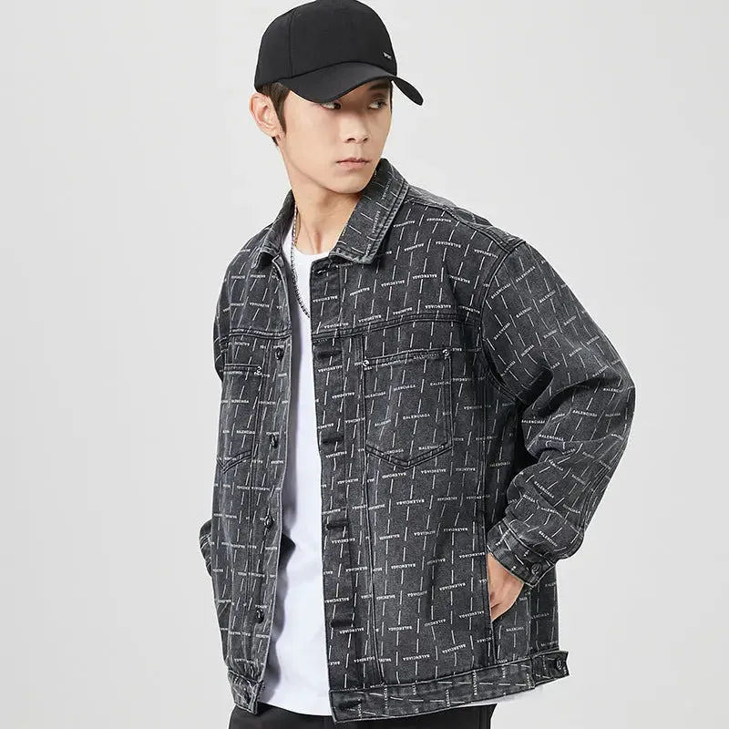 Men's Denim Jacket Loose Lapel Jacket