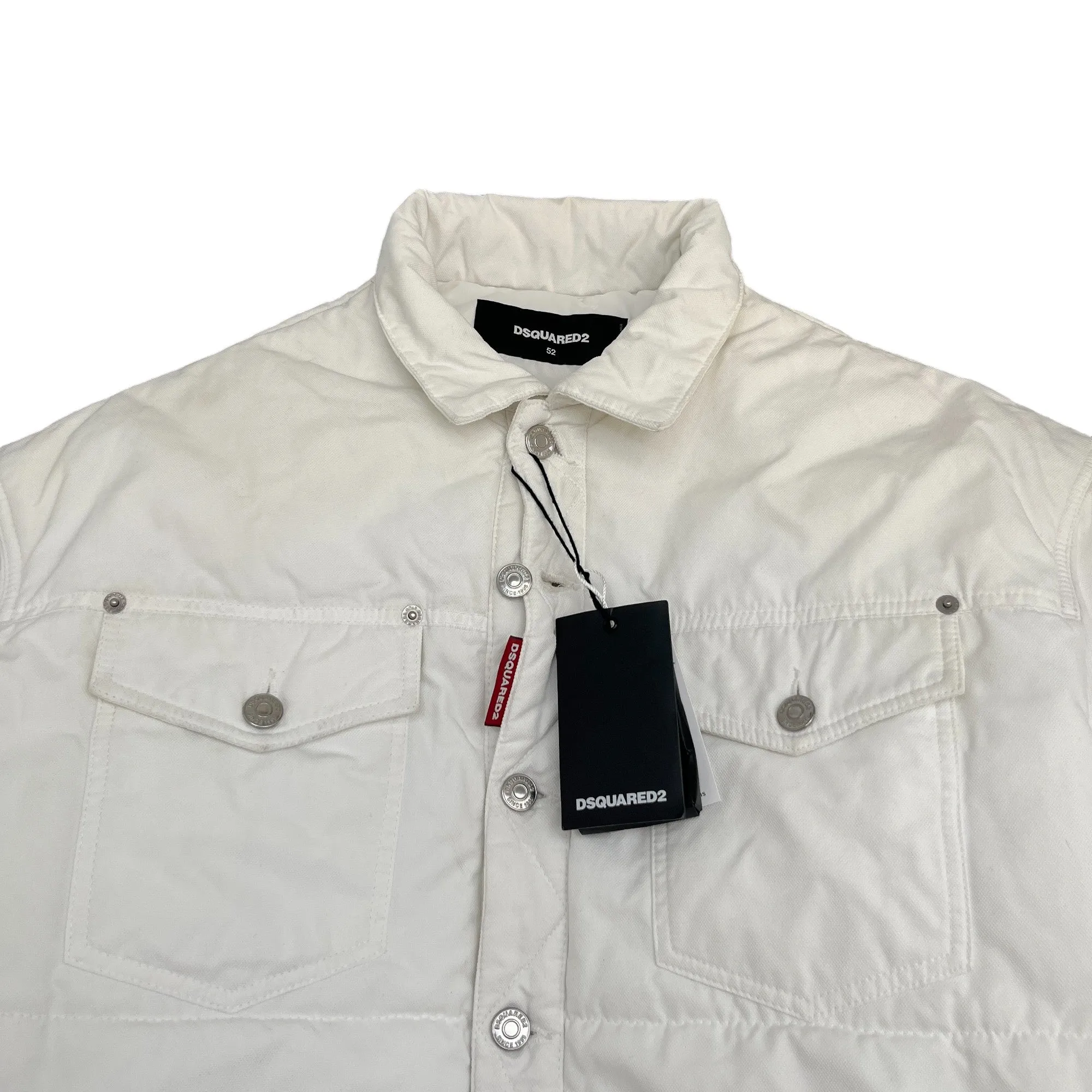 Men's Logo Down Jacket White Size IT 52 / XL