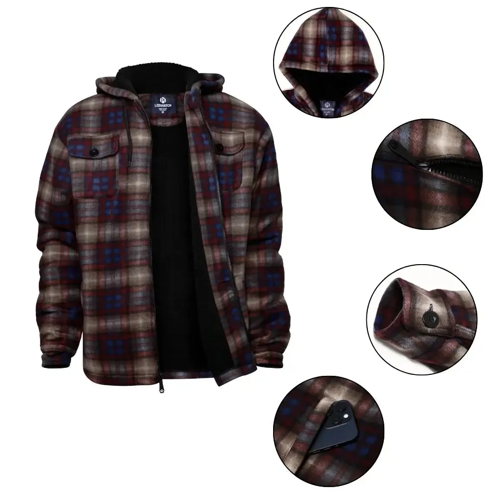 Men’s Plaid Sherpa Lined Jacket