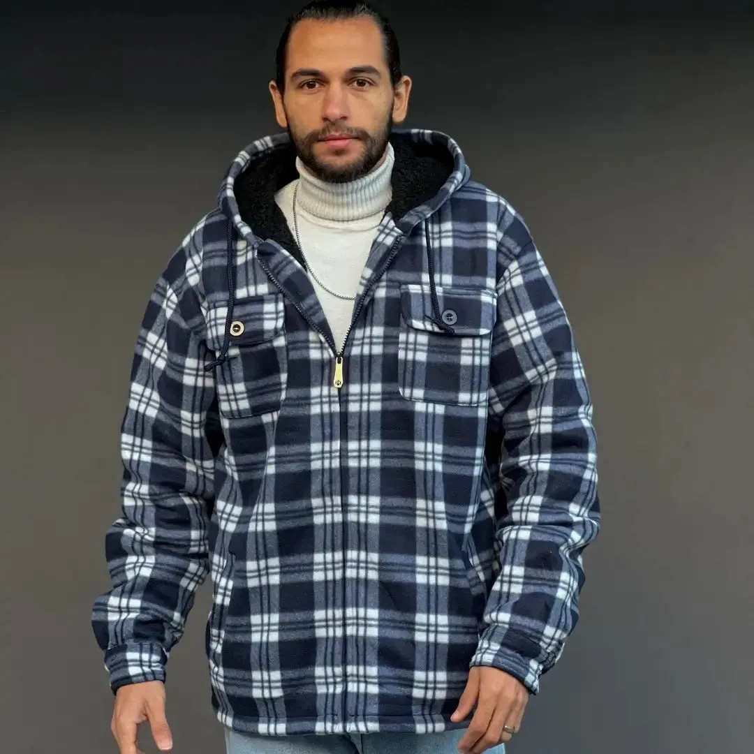 Men’s Plaid Sherpa Lined Jacket