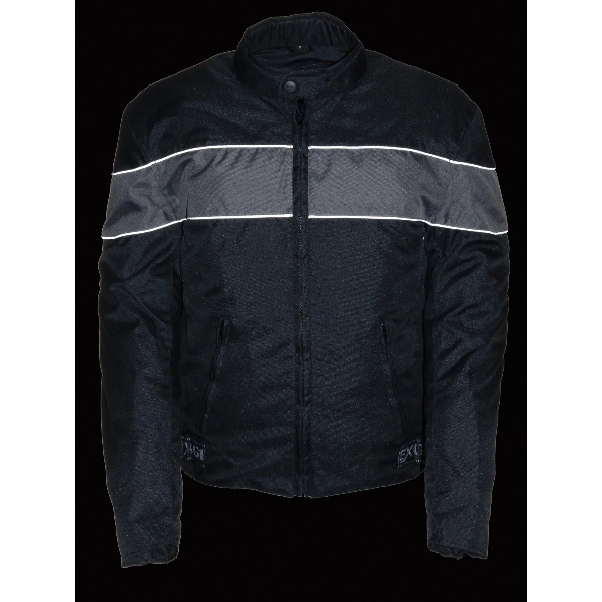 Men's Scooter Style Textile Jacket w/ Reflective Stripes