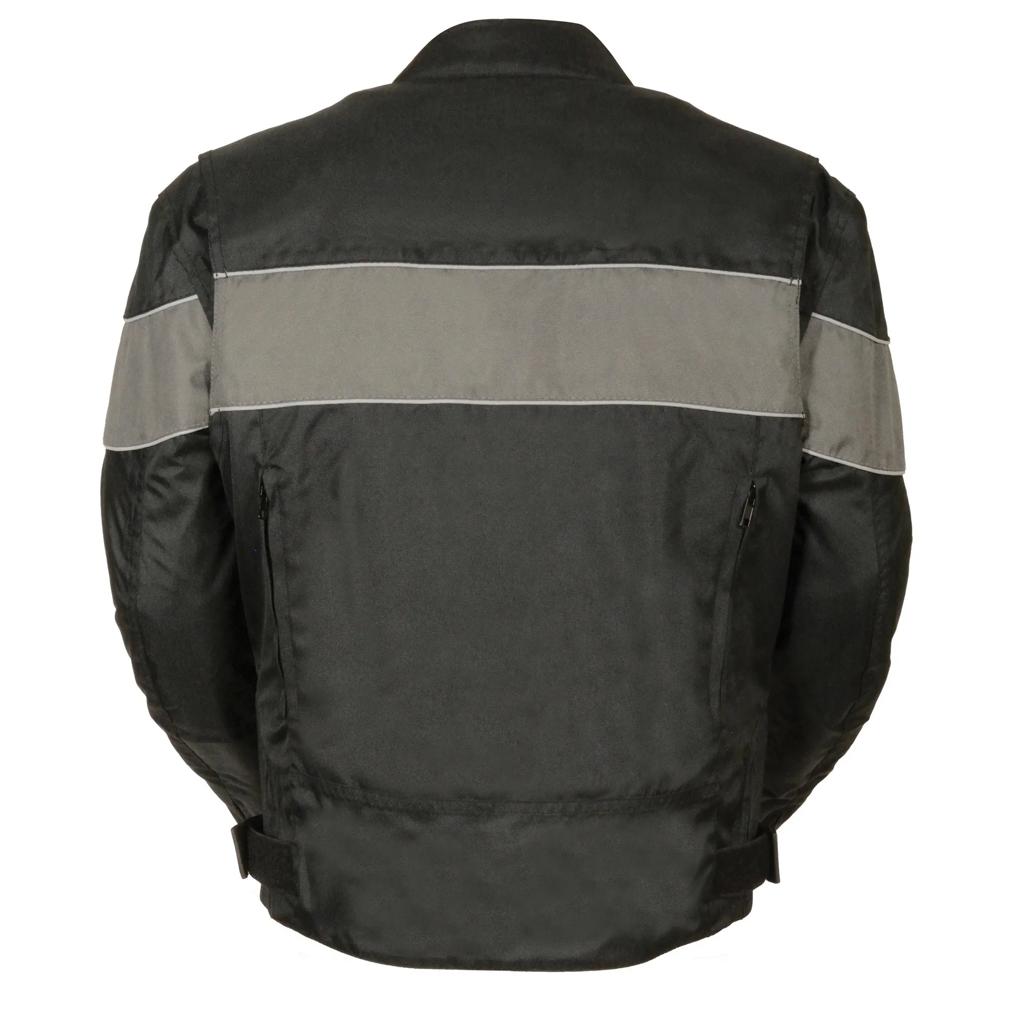 Men's Scooter Style Textile Jacket w/ Reflective Stripes