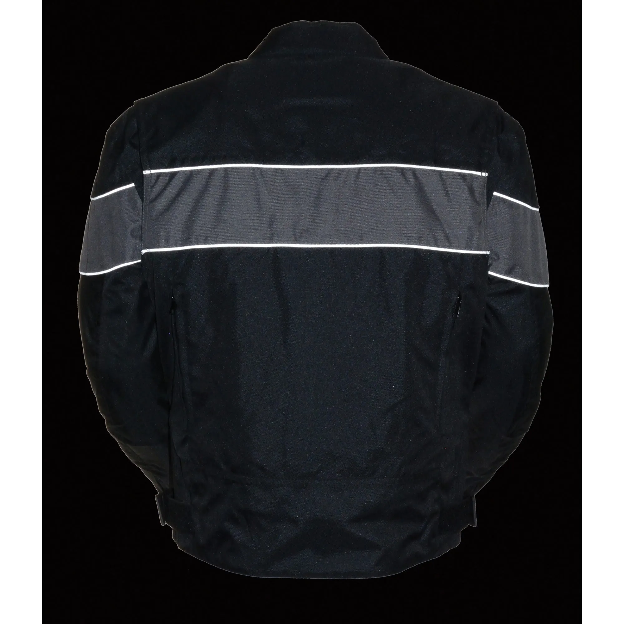 Men's Scooter Style Textile Jacket w/ Reflective Stripes