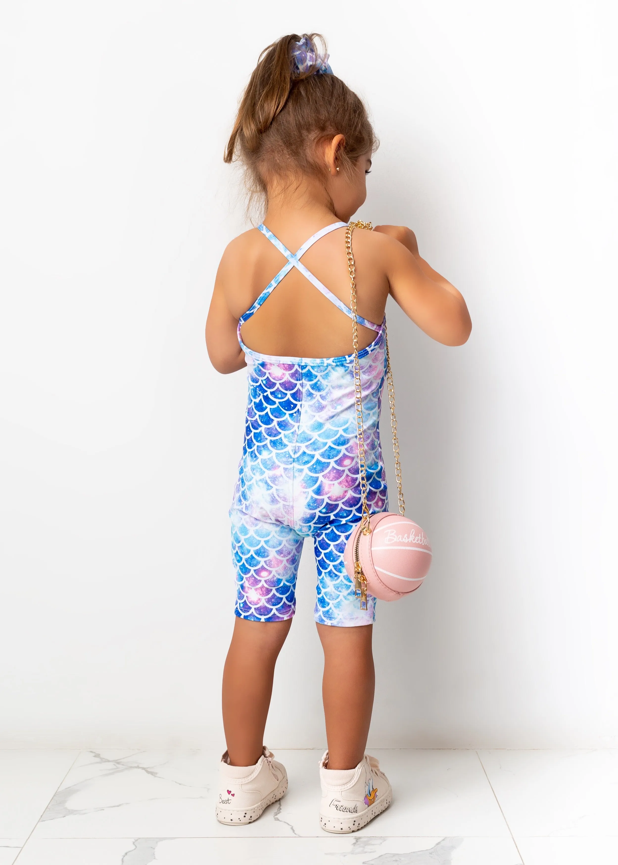 Mermaid Paradise Kids Romper Blue