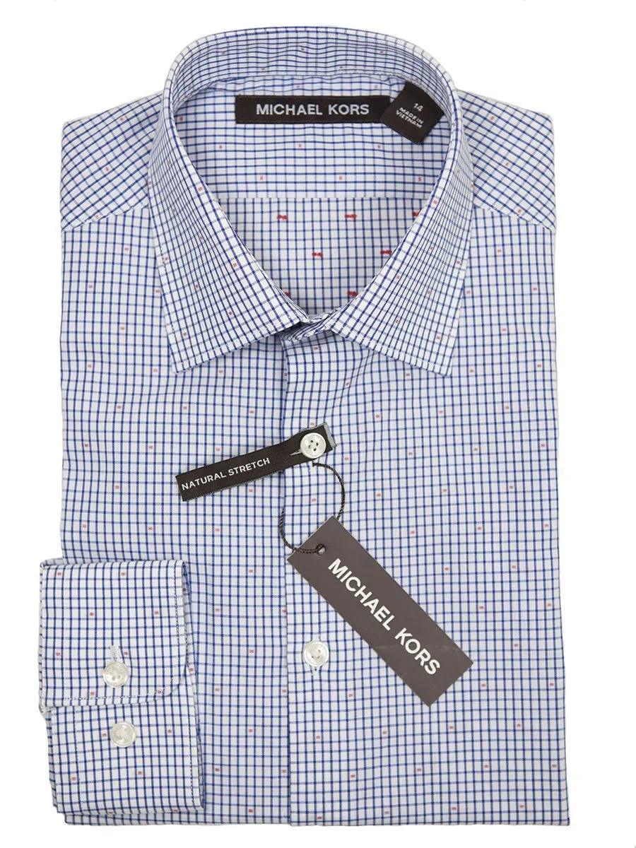 Michael Kors Boy's Dress Shirt 26173 Blue/White Check