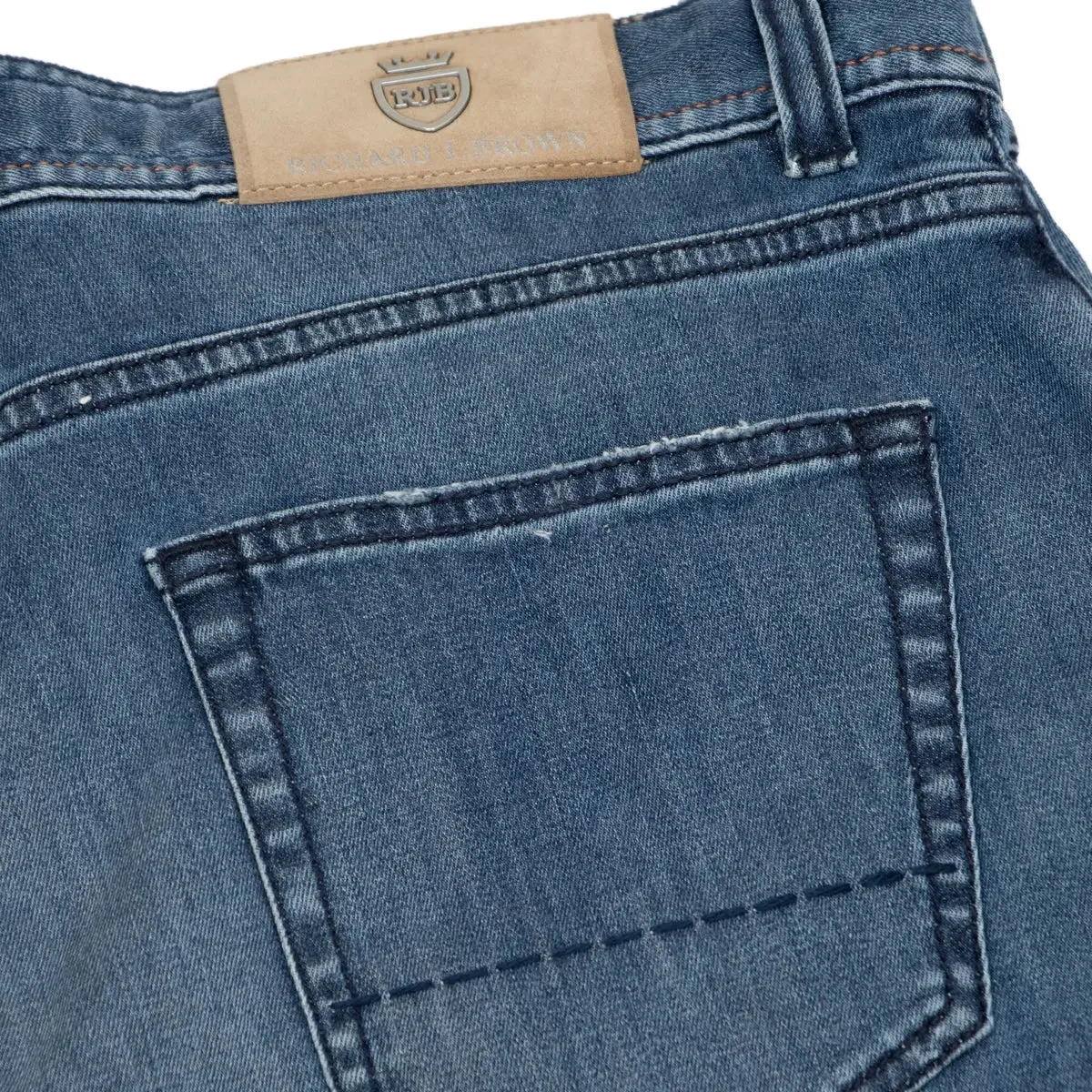 Mid-Wash Regular Fit Stretch Milano Jeans