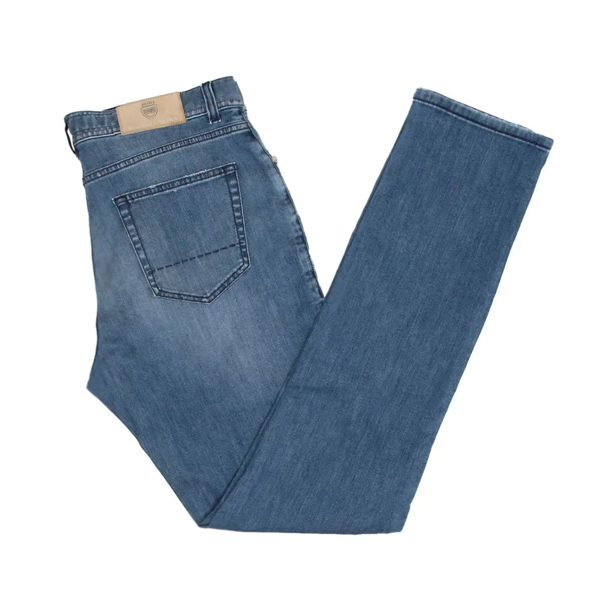 Mid-Wash Regular Fit Stretch Milano Jeans