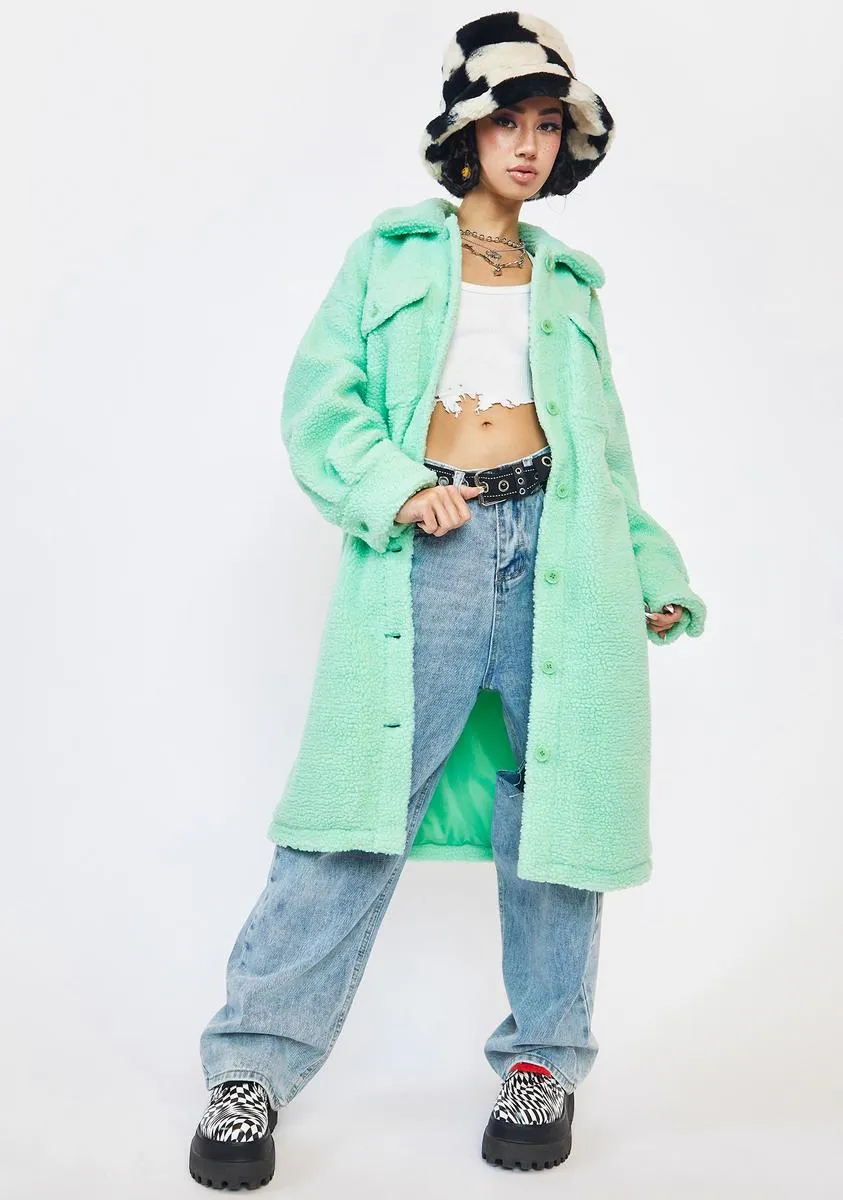 Mint Green Sander Teddy Jacket