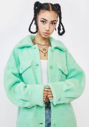 Mint Green Sander Teddy Jacket