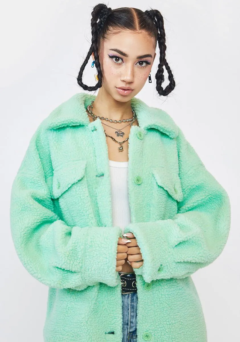 Mint Green Sander Teddy Jacket