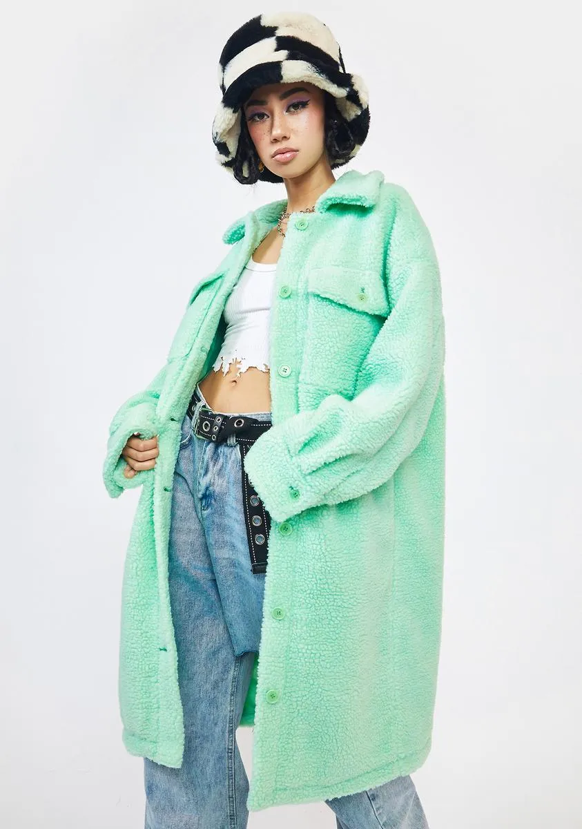 Mint Green Sander Teddy Jacket