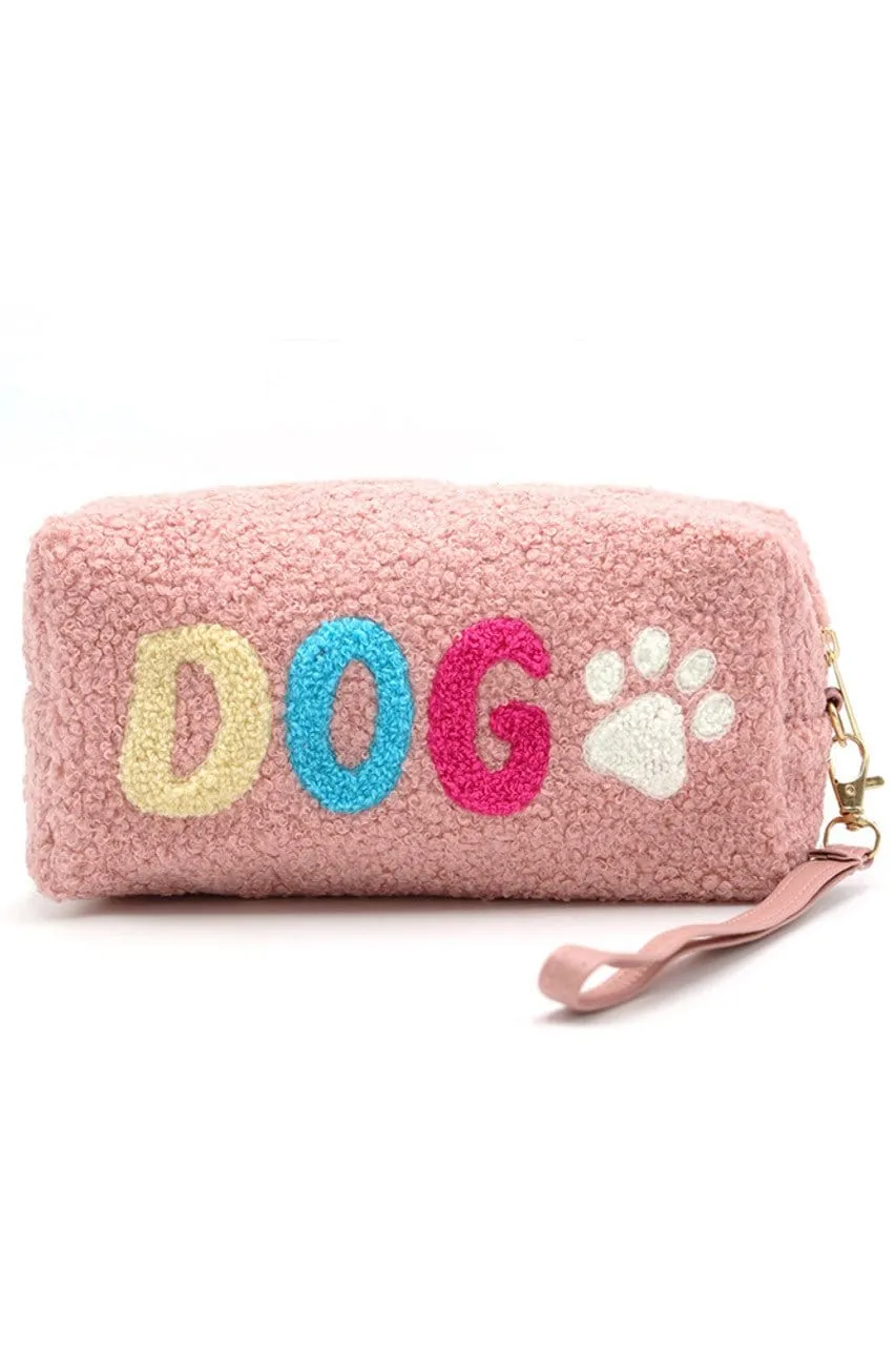 MP0169 COZY TEDDY FUR "DOG" WRISTLET POUCH