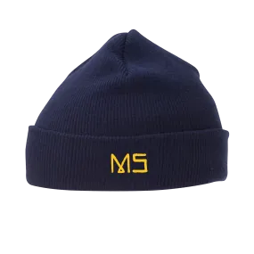 MS embroidered Navy Knit Beanie