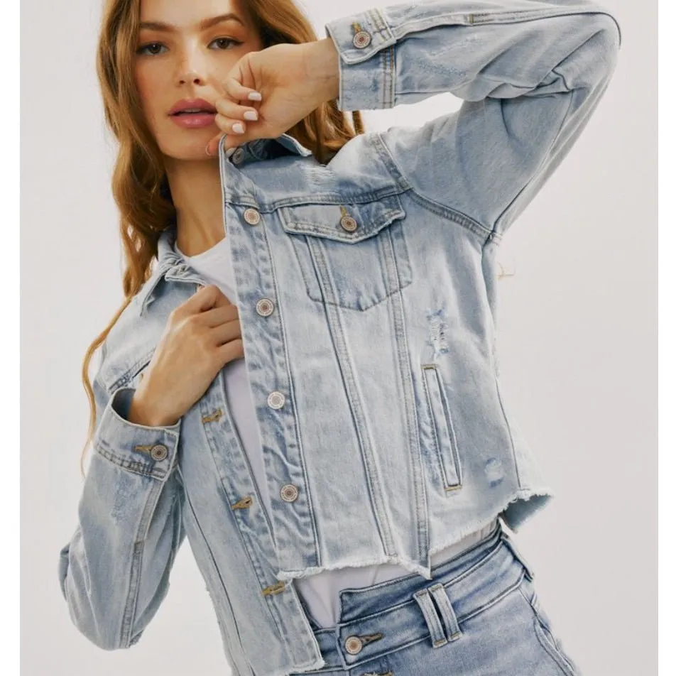 Nashville Light Wash Fitted Denim Jacket