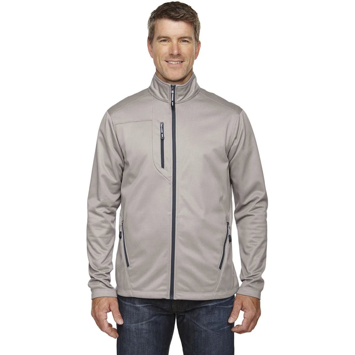 North End Men's Platinum Trace Printed Fleece Jacket