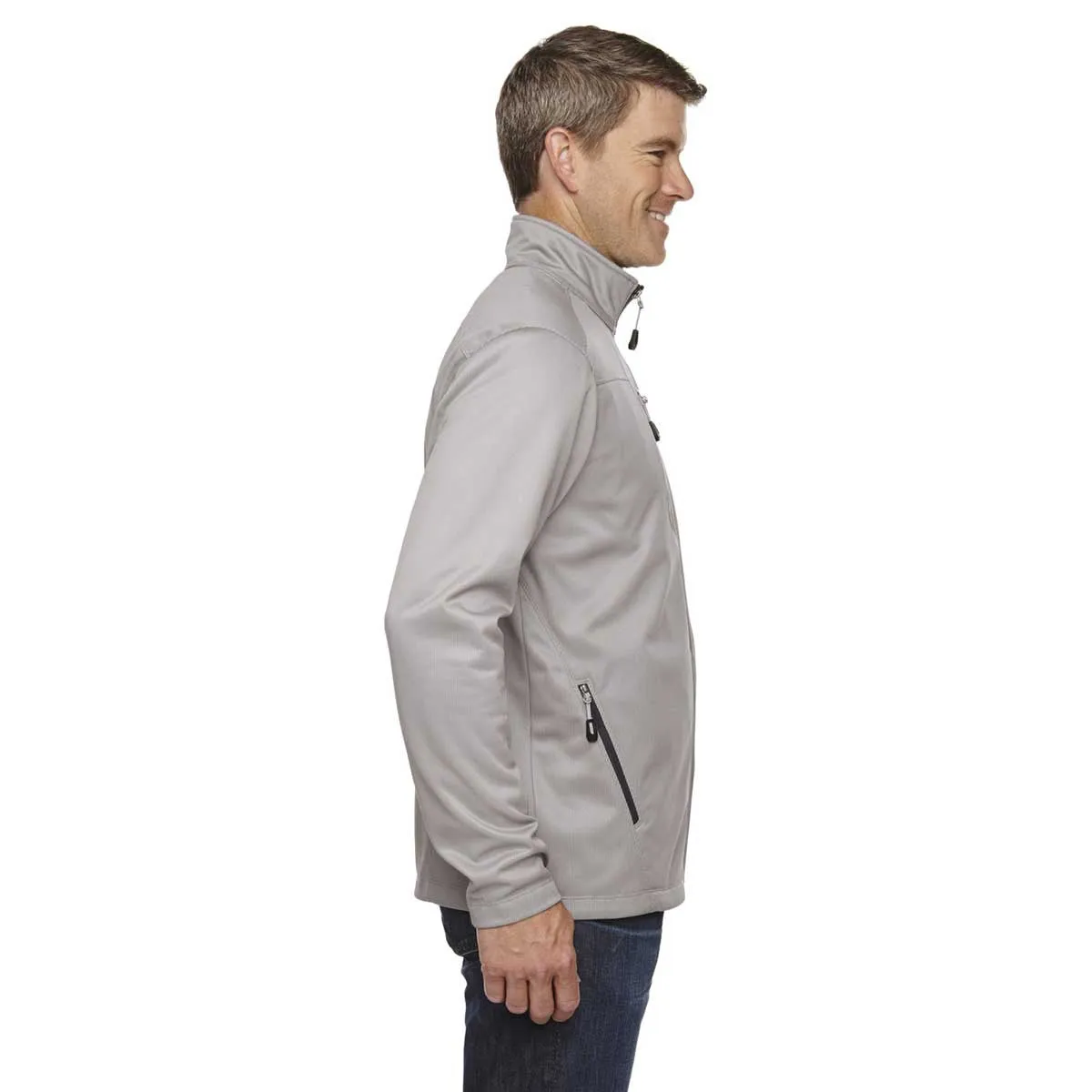 North End Men's Platinum Trace Printed Fleece Jacket