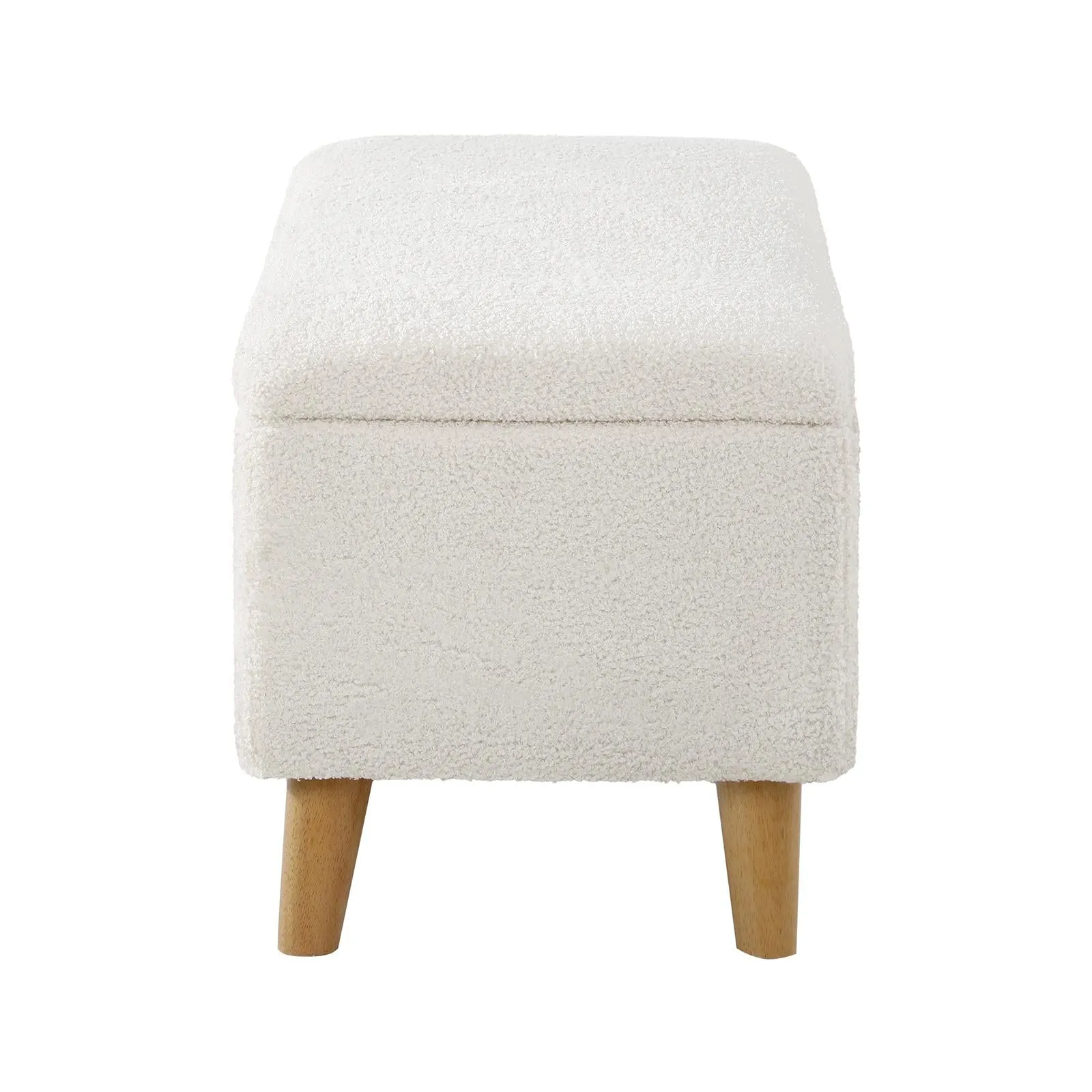 Oikiture Storage Ottoman Blanket Box Chest Toy Foot Stool LARGE Sherpa White