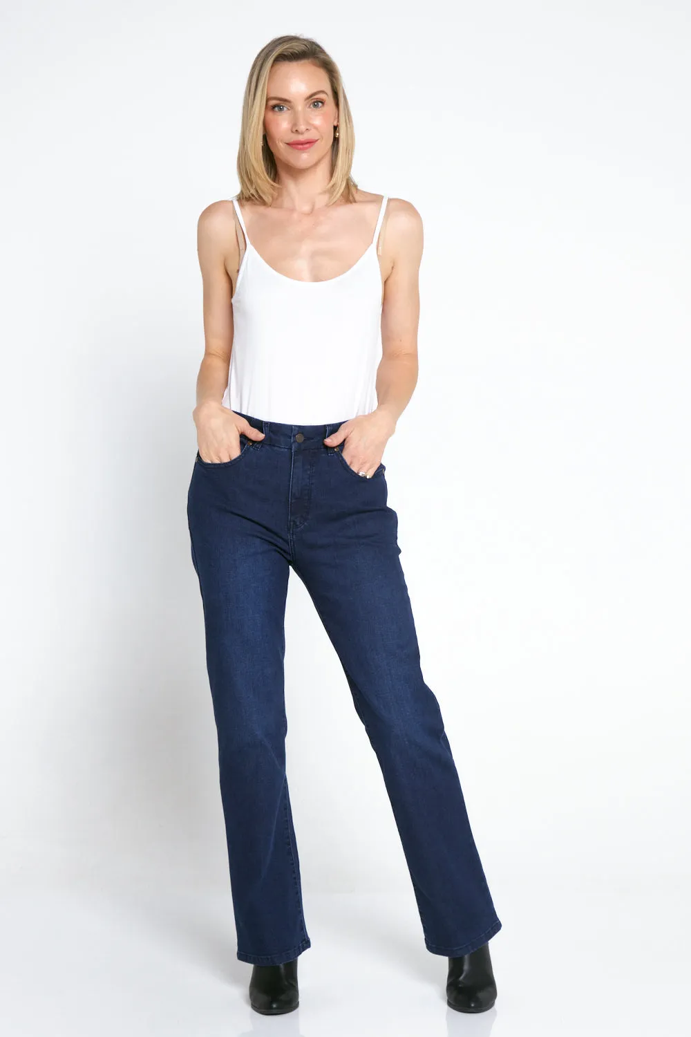 Orientique Wide Leg Jeans - Dark Denim