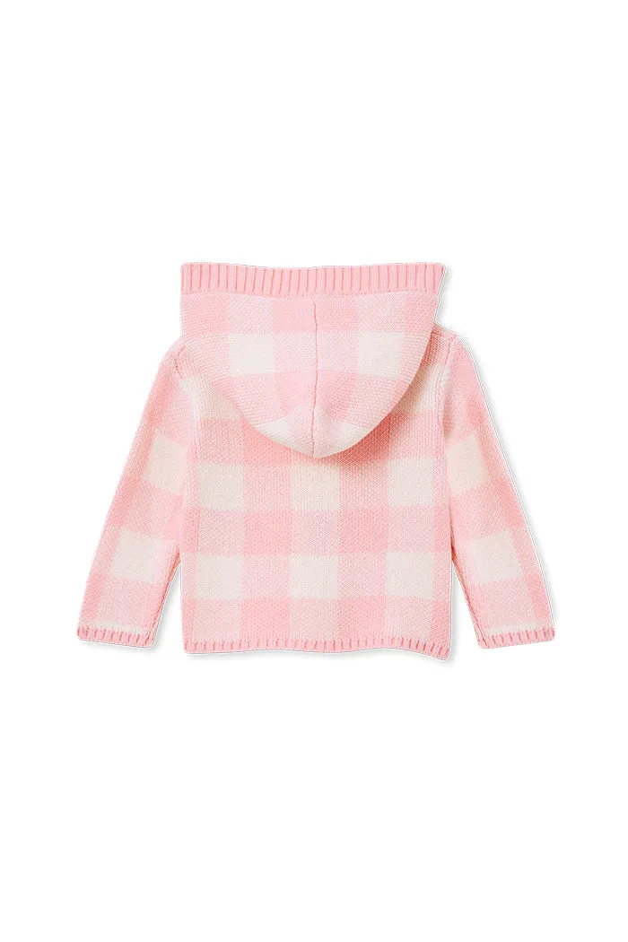 Pink Check Hooded Jacket