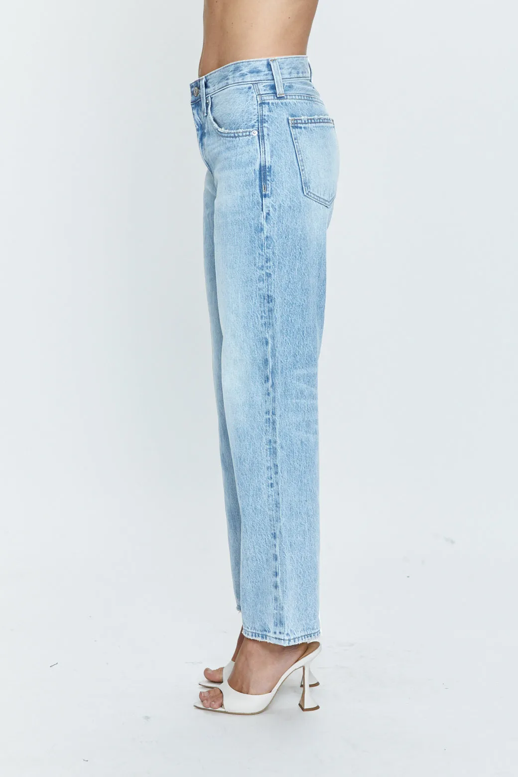 Pistola Lexi Mid Rise Bowed Straight Jeans in Enchanted Vintage